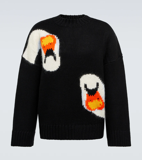 Intarsia virgin wool sweater