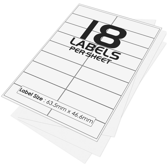 (100 Pack) Self-Adhesive A4 Address Shipping Labels Stickers 18 Per Page/Sheet Laser Inkjet Compatible L7161/J8161