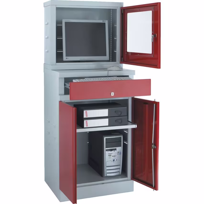 Matlock Standard Compact Computer Work Station, Dark Grey