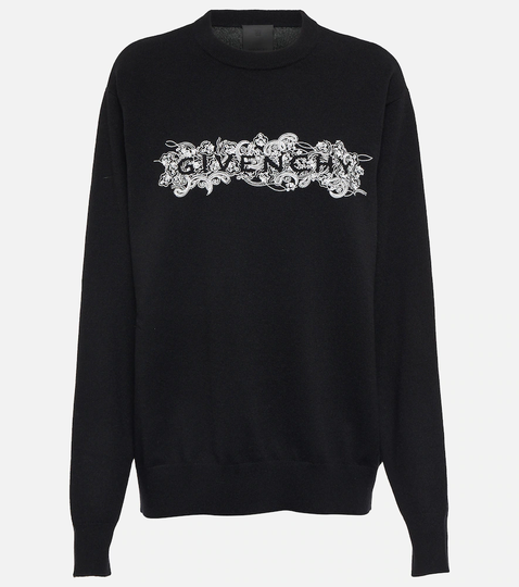 Logo print cashmere sweater