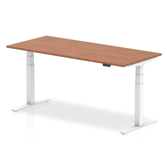 Dynamic Air 1800/800 Walnut Height Adjustable Desk with White Legs