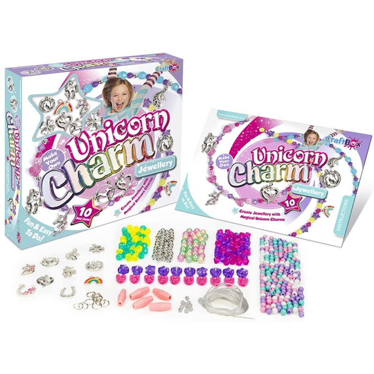 Craftbox CB806 Unicorn Charm Jewellery Craft Set, Mixed