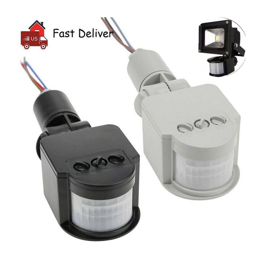 (White) LED Flood Light PIR Motion Sensor Detector Switch