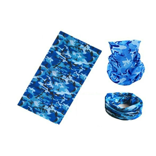 (Urban Blue Camo) Cycling Face mask Neck Tube Scarf Bandana UK