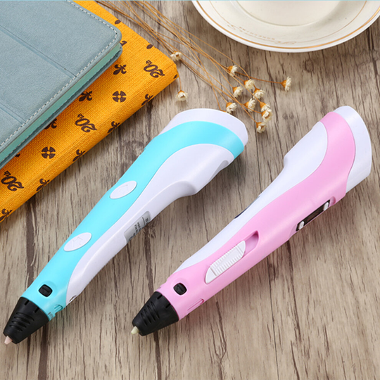 (Pink) 3D Printing Pen with LCD Screen + 36m PLA Filament