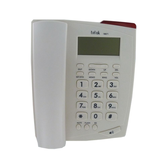 Tel UK 18071W Venice Extra Large Display Phone Caller ID Telephone - White