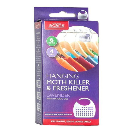 2x Acana 2675-1 Hanging Moth Killer and Lavender Freshener - White (Pack of 4)