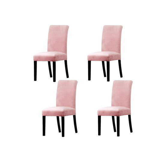 (Pink, 4) Dining Banquet Chair Washable Removable Stretch Slipcover Covers Protector