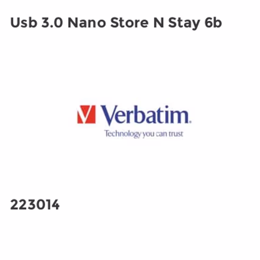 Verbatim Usb 3.0 Nano Store N Stay 6b