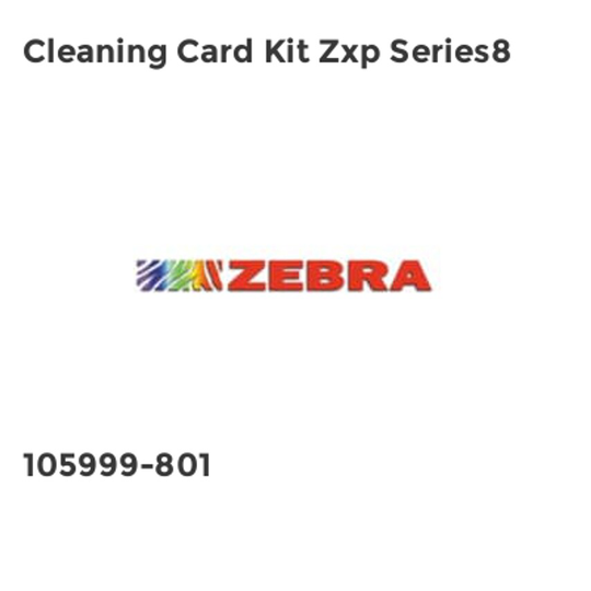 Zebra Cleaning Card Kit Zxp Series8- you get 3