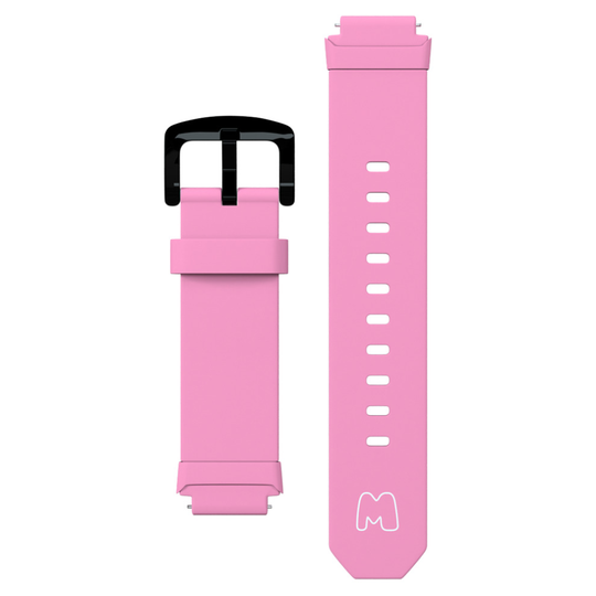 (Pink) Moochies Connect - Silicone Strap for Moochies Smart Watch - Clasp Buckle (L 22cm)
