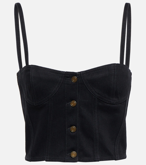 Denim cropped corset