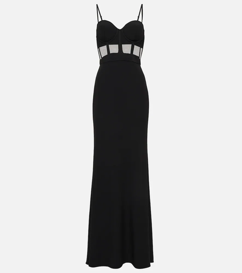 Cutout crêpe gown