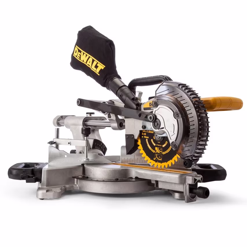 DeWalt DCS365m 18V XR 184mm Sliding Mitre Saw with XPS (2 x 4.0AH Batteries)