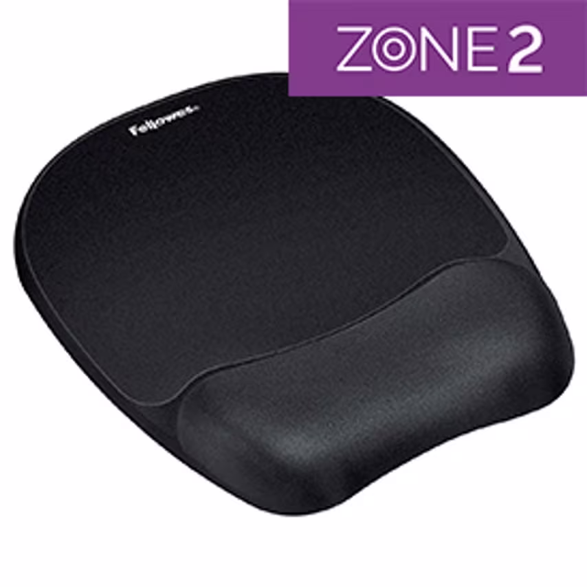 Fellowes 9176501 Memory Foam Wrist Rest and Mousepad Black