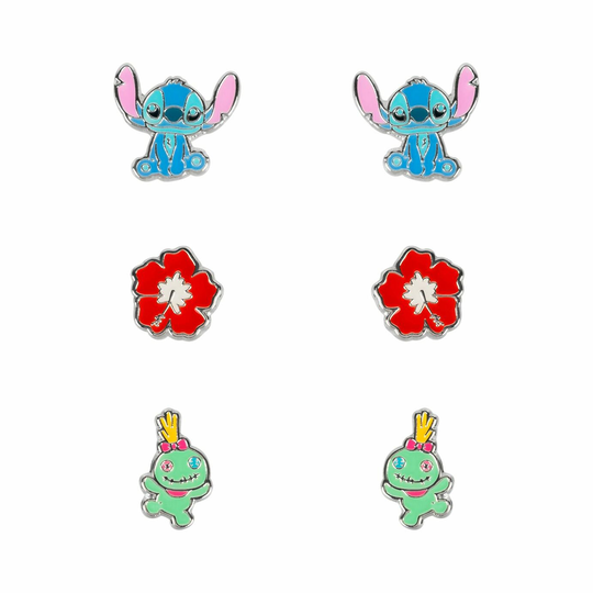 Disney Multicolour Stitch Stud Earrings Set of 3