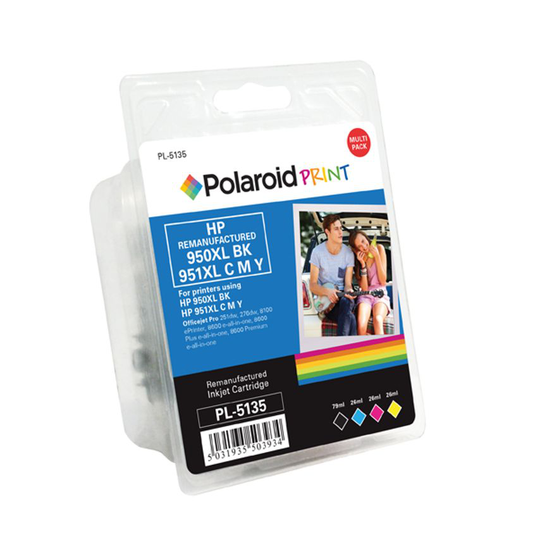 Polaroid 950XL/951XL Remanufactured Inkjet Cartridge Black/Colour (Pack of 4) C2