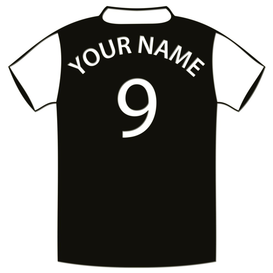 (Black, 85mm) Personalised Football Shirt Car Sticker Wall Window Laptop Phone Premium Grade Waterproof Vinyl