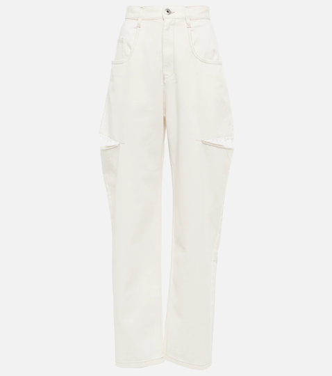 High-rise straight leg jeans