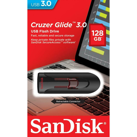 SanDisk USB 128GB Cruzer Glide USB 3.0 USB Flash Pen thumb Drive CZ600