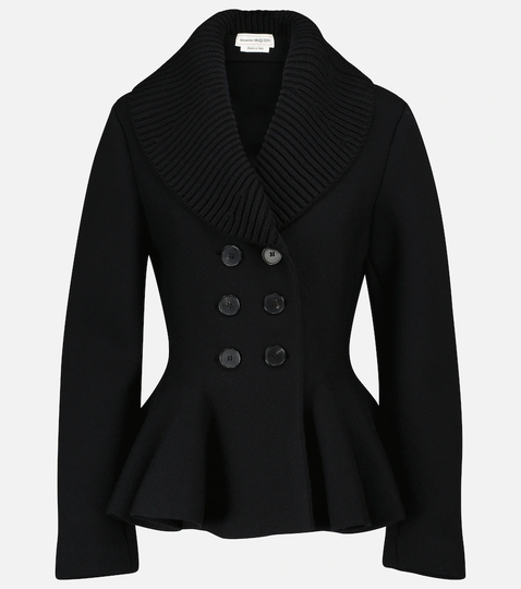 Wool-blend peplum jacket