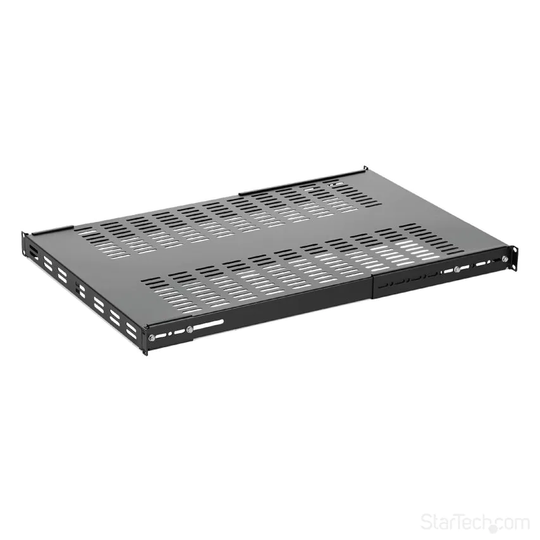 StarTech.com 1U Adjustable Mounting Depth Vented Rack Mount Shelf - Heavy Duty F