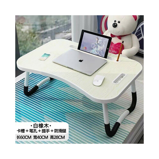 (WHITE HOLDING TRAY) CMY Folding Laptop Bed Lap Tray Holding Cup Slot
