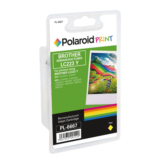 Polaroid Brother LC223Y Remanufactured Inkjet Cartridge Yellow LC223Y-COMP PL