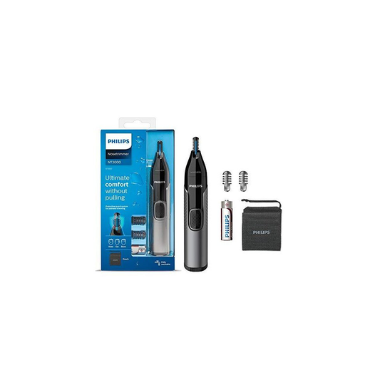 Philips Series 3000 Battery-Operated Nose, Ear and Eyebrow Trimmer - Showerproof, No Pulling Guaranteed, 100 Percent Comfort, Protective Guard Syste