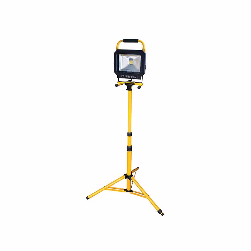 Faithfull Power Plus COB LED Single Pod Tripod Sitelight 30W 2100 Lumens 240V FP