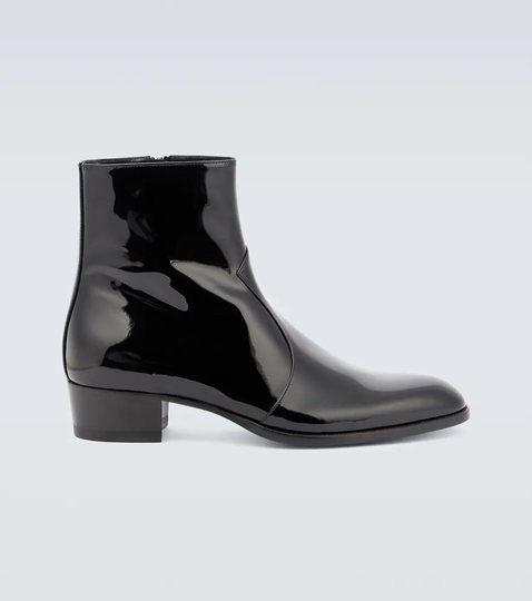 Wyatt patent leather ankle boots