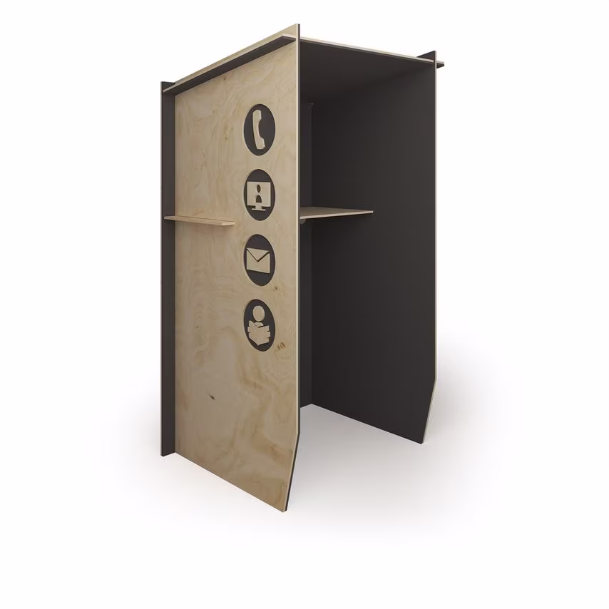 Social Spaces Piano Solo Acoustic Booth - Dark Blue Trim