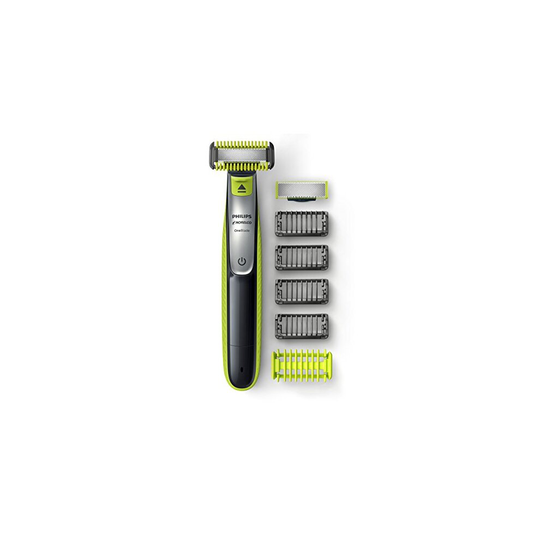 Philips Norelco OneBlade Face + Body, Hybrid Electric Trimmer and Shaver, QP2630/70, Black/Green/Silver
