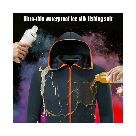 (Grey, L) Men Waterproof Ice Silk Jackets Hiking Hunting Outdoor