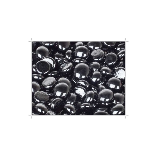 (Black) 100 Glass Pebbles 20mm (approx 450g)