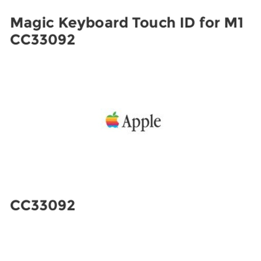 Apple Magic Keyboard Touch ID for M1 CC33092