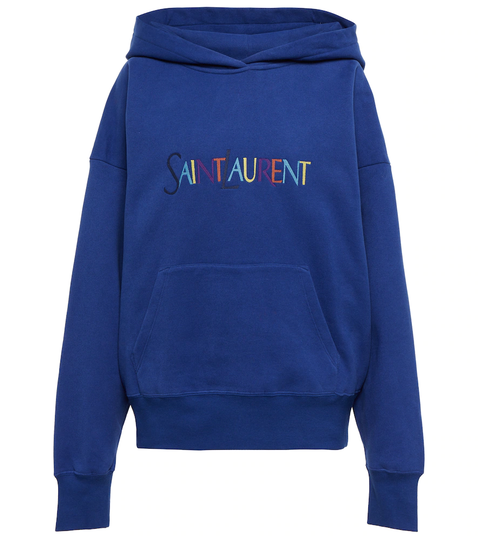 Logo-printed cotton jersey hoodie