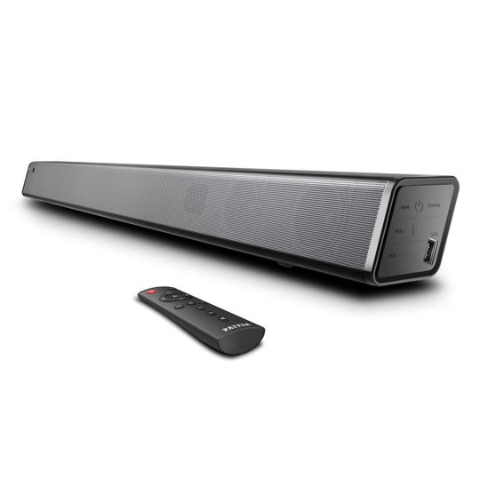 Soundbar, Paiyda Sound Bar for TV, 120 dB Bluetooth Soundbars with Built-in Subwoofer, Wall Mounted Home Theater, Music/Moive/News Modes, Strong Bass,