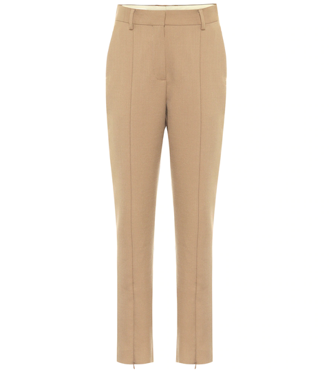 Zipped high-rise slim fit pants