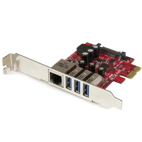 Startech 3 Port PCIe USB3 Card Plus Gbit Ethernet