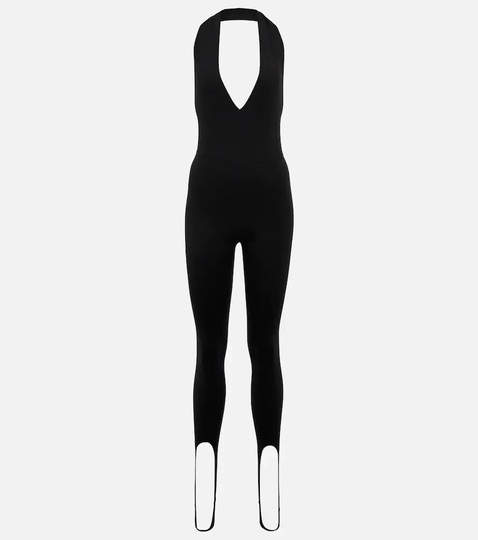 Halterneck wool jumpsuit