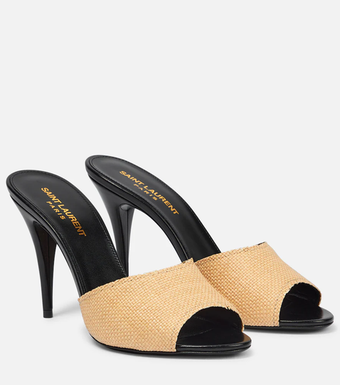 Raffia-woven pumps