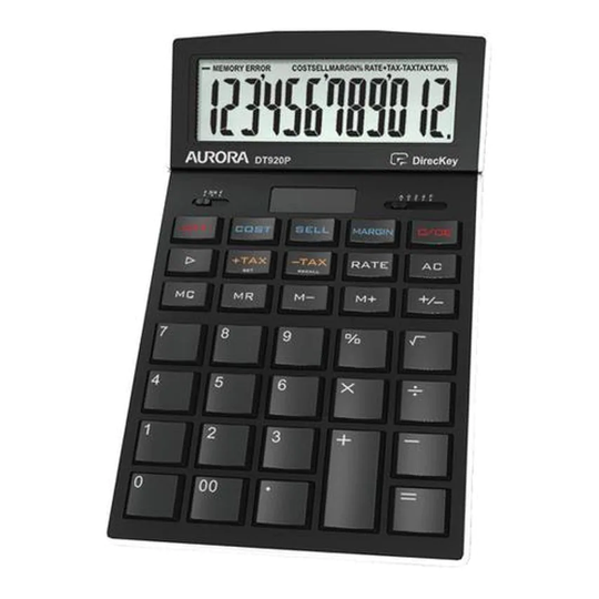 Aurora Aurora Desktop Calculator 12 Digit 4 Key Memory Battery/Solar Power 105x1