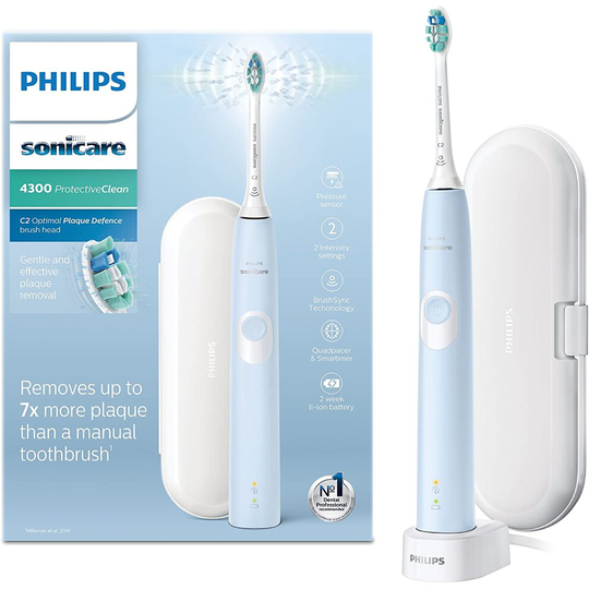 Philips Sonicare ProtectiveClean Model 4300 Electric Toothbrush, Light Blue