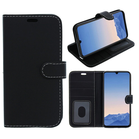 (BLACK) Fonejacket For Honor X8 Phone Case, Cover, Flip Wallet, Folio, Leather /Gel