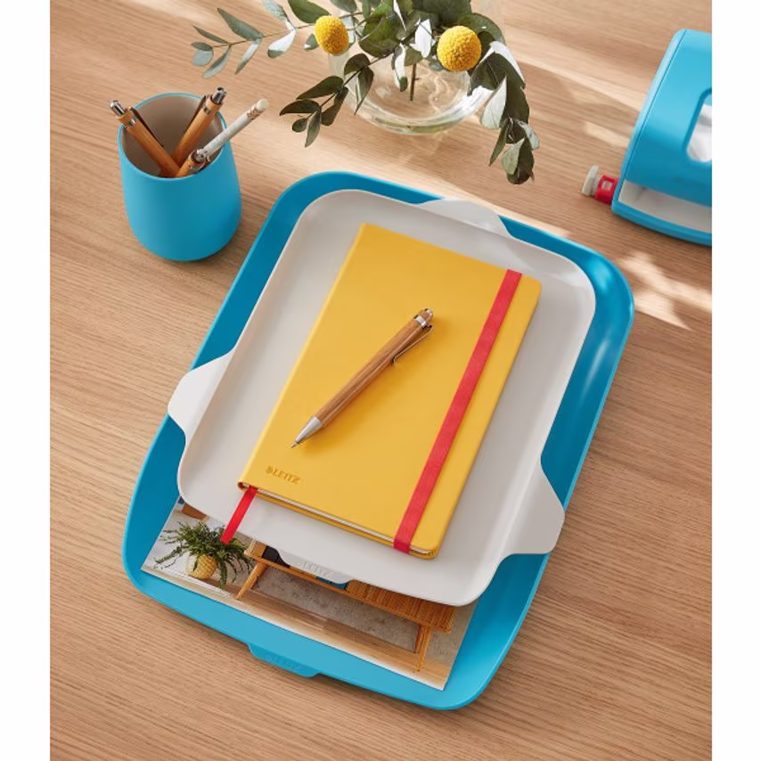 Leitz Cosy Letter Tray with Desk Organiser A4, Calm Blue