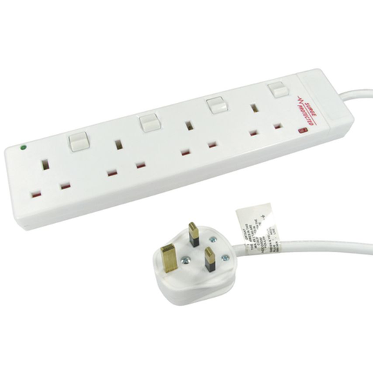 Cables Direct Cables 5M 4 Gang UK Switch POW Block Surge