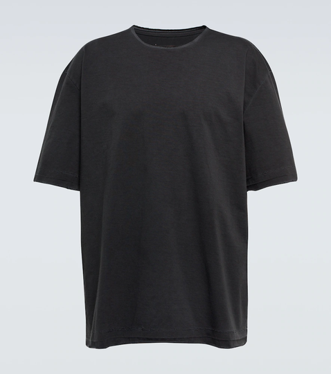 Distressed cotton jersey T-shirt
