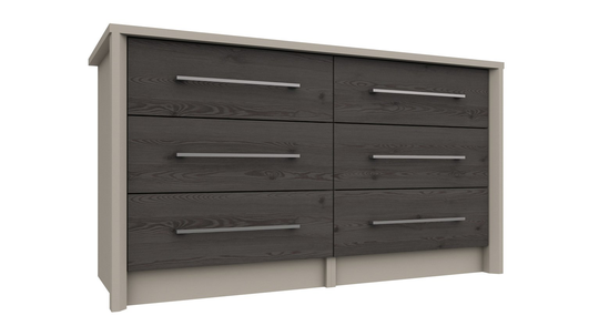 Lancaster 3 + 3 Drawer Chest - Dark Grey