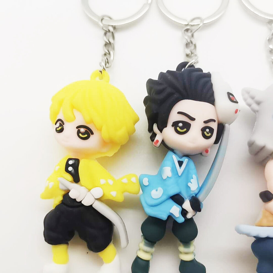 4pcs Demon Slayer Keychain Acrylic Bag Pendant Car Key Holder Gifts